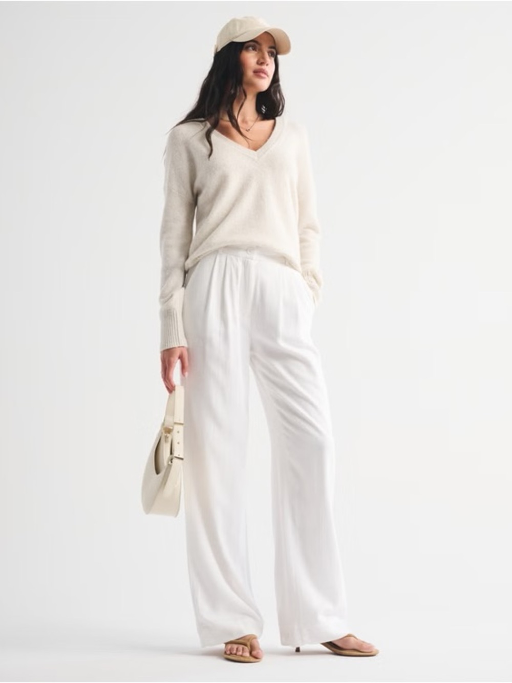 Abercrombie Sloane Wide-Leg Linen-Blend Pants